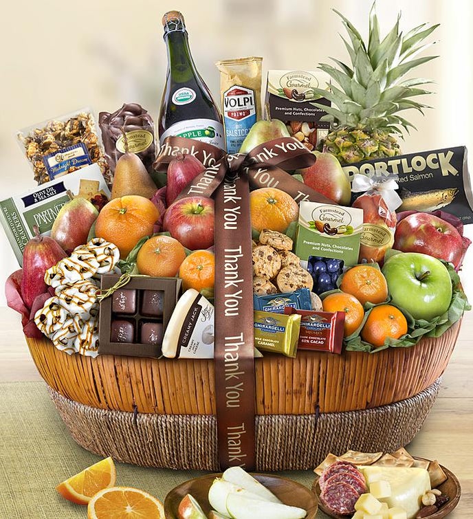 Thank You Fruit & Sweets Gift Basket Grande